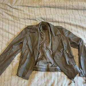 Joie lamb leather jacket - XL - olive grey